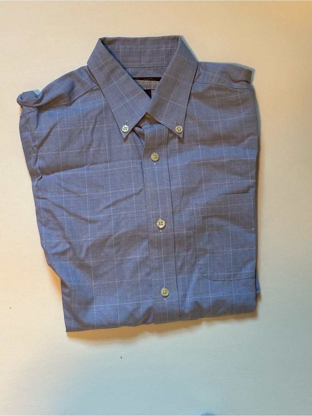 Brooks Brothers Blue Plaid Button-Down Dress Shirt